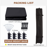 MASTERCANOPY Pop Up Canopy Tent 10x10 with Church Window Sidewalls（10x10,Black） MASTERCANOPY