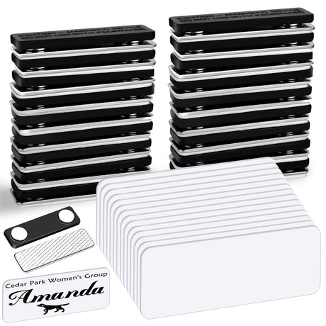 Magnetic Name Tags, 20-Pack Engravable Name Badge with Magnetic Backing, Reusable Name Tags(1" X 3") EcjoyHub