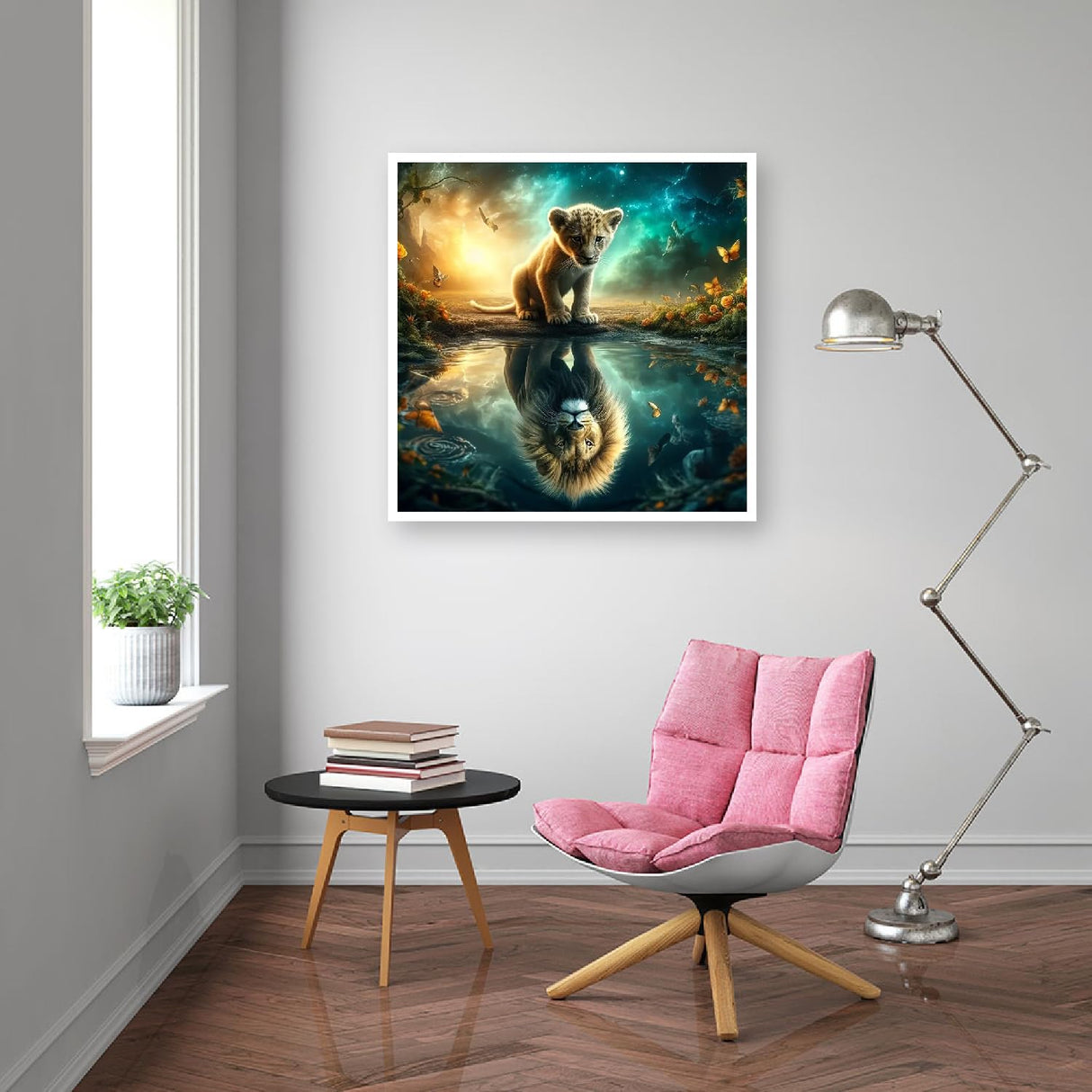 LWZAYS 5D Diamond Painting Kits for Adults, Lion Diamond Art Kits for Beginners, DIY Full Round Drill Gem Art Kit for Home Wall Decor and Adults Gift 35 * 35cm LWZAYS