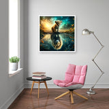 LWZAYS 5D Diamond Painting Kits for Adults, Lion Diamond Art Kits for Beginners, DIY Full Round Drill Gem Art Kit for Home Wall Decor and Adults Gift 35 * 35cm LWZAYS