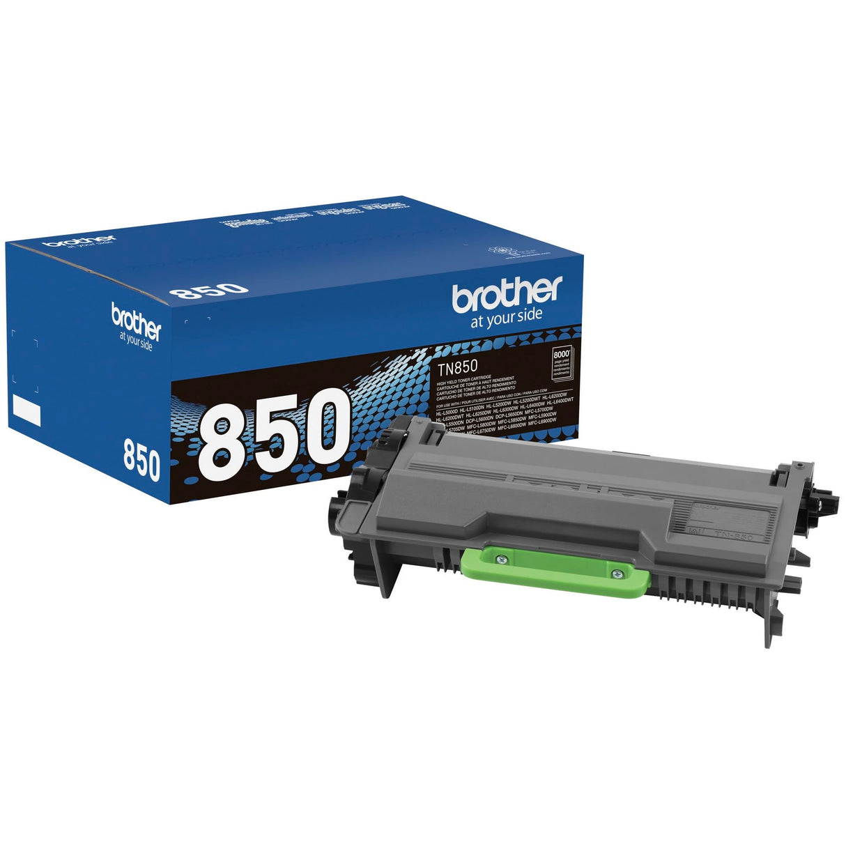 Brother Genuine High Yield Toner Cartridge, TN850, Replacement Black Toner, Page Yield Up To 8, 000 Pages, Amazon Dash Replenishment Cartridge Brother