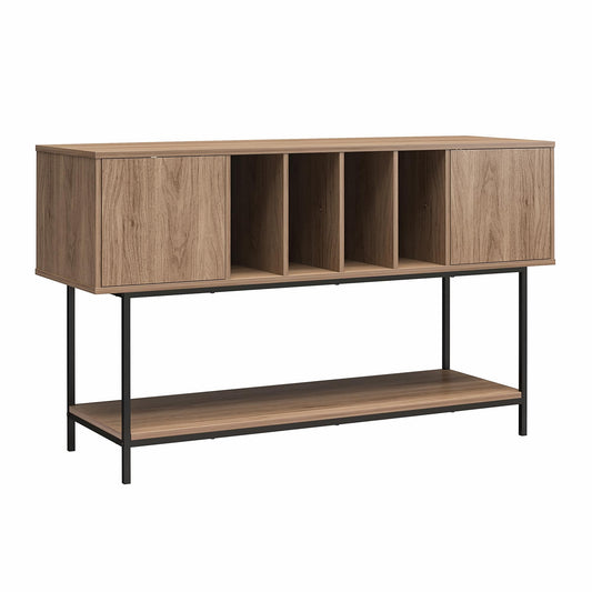 Novogratz Cooper Media Credenza/DJ Stand, Walnut - WoodArtSupply