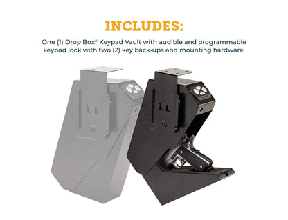 SnapSafe Drop Box Keypad Vault – Keypad Handgun Safe for Handguns – 4-6 Keypad Entry with Backup Keys – Black, Measures 13.5 (H) x 7.5 (W) x 3.6 (D) Inches - Item 75431