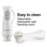 Proctor Silex Electric Immersion Hand Blender with Detachable Dishwasher Safe Handheld Blending Stick, 2-Speeds, 150 Watts, White (59739) Proctor Silex
