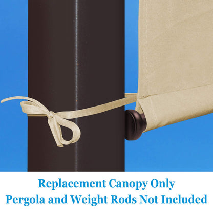 BenefitUSA 17x 6.7 Ft Universal Replacement Canopy for Pergola Structure Outdoor (Canopy Only) (Beige)