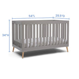 Delta Children Essex 4-in-1 Convertible Baby Crib, Grey with Natural Legs Delta Children