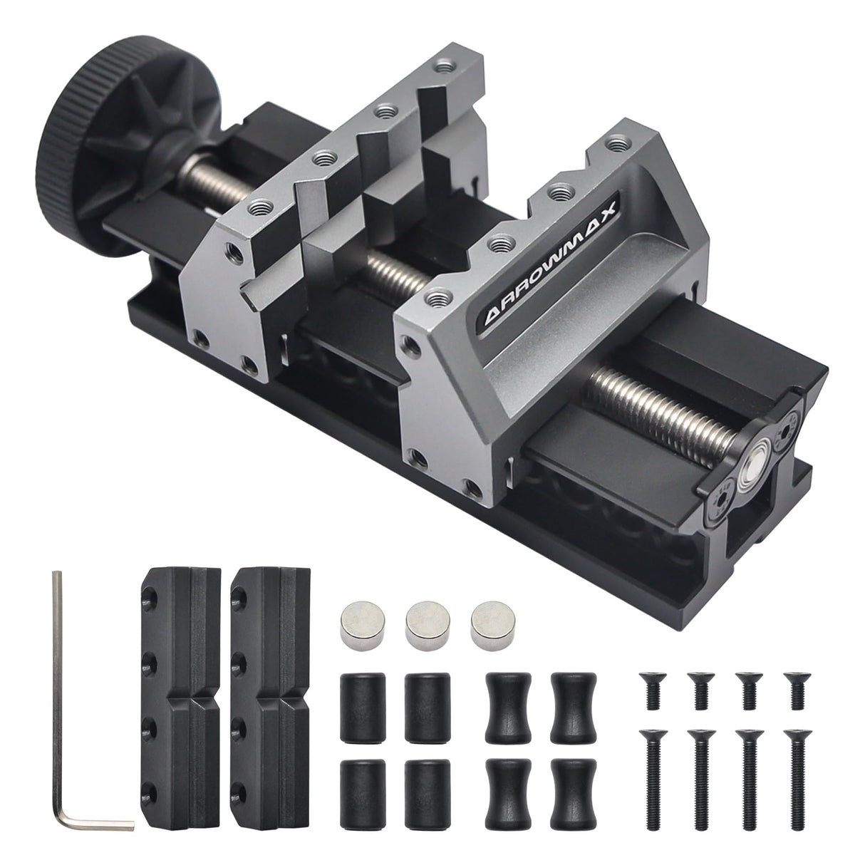 AM ARROWMAX Precision Double-Ended Mini Bench Vise - Crafted From Aerospace-grade Aluminum Alloy And Precision CNC Machined, Enhance Precision and Stability for Crafts, Jewelry Making AM ARROWMAX