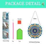 Auremi Mandala Diamond Art Painting DIY Hanging Diamond Art Pendant Painting Kit Mandala Special Shape Crystal Garden Wall Hanging Signs Kit Hanging Decorations Box Set Auremi