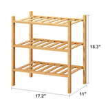 viewcare Small Shoe Rack, 3-Tier Shoe Rack for Entryway, Bamboo Wood Shoe Shelf for Closet & Hallway, Long 17.2IN | Beautiful | Functional | Sturdy | Durable viewcare