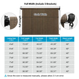 Artpuch Outdoor Roller Shade 8'(W) x8'(H) Fabric Blind Mocha 220GSM Roll Up Shade, Wand Operation Exterior Roller Shade Cloth for Patio Porch Gazebo, Spliced of Two Sections Artpuch