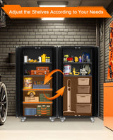 GarveeHome Metal Storage Cabinet 72" H with Wheels, Steel Tool Cabinet with Lock and 4 Adjustable Shelves and Lockable Rolling,Storage Organization for Home,Garage,Office GarveeHome