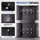 DNA MOTORING 71'' Metal Storage Cabinet, Locking Tool Cabinet with 1 Drawer and Adjustable Shelves, Lockable Heavy Duty Metal Locker for Garage,Office,Home,Gym, Black, TOOLS-00629-BK-BK-A DNA MOTORING