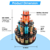 Shot Cake Party Display for Mini Liquor Bottles | 21st Birthday Holiday Celebration Decoration Centerpiece (Three Tier, Black) Shot Cake