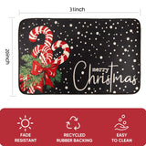 PodaFu Christmas Rug, Front Door Mat - 17x29 Inch (Black) Exquisite Rugs for Indoor/Outdoor Use podafu