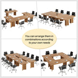 Tribesigns 15.7FT Conference Table, Large Rectangle Meeting Seminar Table for 14-16 Person, Long Wooden Business Tables (Set of 6, Walnut) Tribesigns