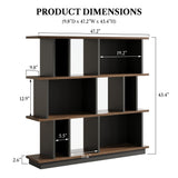 LIKEMET 3-Tier Horizontal Bookcase, 47'' Geometric Bookshelf with Anti-Tipping Kit, Open Modern Room Divider Display Shelf, Storage Organizer Shelf for Bedroom, Living Room, Office LIKEMET