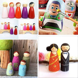 LUUFAN 20Pcs Wooden Peg Doll, 65 mm Unfinished Wooden Female Male Plain Blank Bodies Angel Dolls for DIY Craft Wedding Party (Pack of 20) LUUFAN