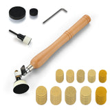 Bowl Sander Kit, Sanding Block, Wood Lathe Tools with 50Pcs Hook & Loop Sanding Discs+ 1" & 2" Backing Plates and Foam Interface Pads, 13" Long Hardwood Handle and Dual Bearing Head for Woodworking MAXMAN