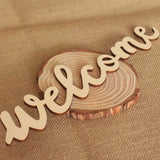 NUOBESTY 5PCS Welcome Wood Sign Cutout Unfinished Wooden Letter Sign Farmhouse Front Door Sign with 5pcs Ropes Decorative DIY Block Words Plaque for Easter Wreath Wall Art Decoration NUOBESTY