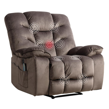 HAOMARKETS Oversized Electric Recliner Chairs with Massage and Heat, 41" Wide Power Reclining Chair with USB Charging Port, Breathable Overstuffed Reclining Sofa for Living Room Bedroom (No Lift) HAOMARKETS