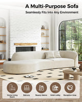 Anzhap 110" Luxury L-Shaped Curved Sofa – Modern Plush Microfiber Couch with Rounded Corners, Ergonomic High-Density Foam, Solid Wood Frame, Elegant Living Room Couch,Left Anzhap