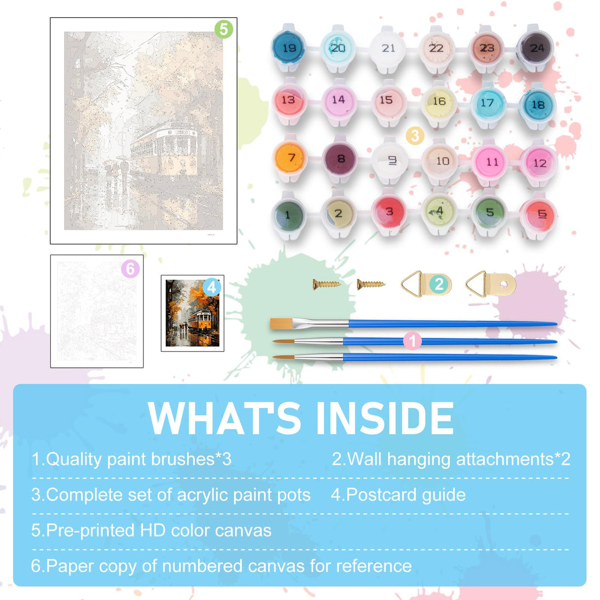 Paint by Numbers Kit for Adults- Fall Maple Tree Adult Paint by Number Kits on Canvas for Beginners, Tramway DIY Acrylic Oil Number Painting Kits for Home Wall Decor Gift 16"x 20" (without Frame) Offito