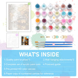 Paint by Numbers Kit for Adults- Fall Maple Tree Adult Paint by Number Kits on Canvas for Beginners, Tramway DIY Acrylic Oil Number Painting Kits for Home Wall Decor Gift 16"x 20" (without Frame) Offito