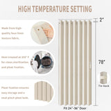 Vatge Closet Curtains, Accordion Style Door Curtains for Doorways, Pleated Folding Doors Curtain for Closet and Room Divider, 1 Panel, W39 x L78, Beige Vatge