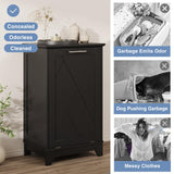 FiveWillowise Tilt Out Trash Cabinet, Kitchen Trash Can Cabinet w/Negative ion and deodorizing Function, Dog Proof 10 Gallon Garbage Can Cabinet for Kitchen, Bathroom, Living Room, Black FiveWillowise