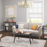 Small Coffee Table Black Cloud Coffee Table for Small Spaces Modern Center Table Unique Irregular Coffee Table with Wood Legs Living Room Mid-Century Sofa Table FEUFOAM