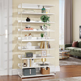 Tribesigns 8-Tier Modern Acrylic Bookshelf with Wood Shelves - 63" Clear Storage Rack for Living Room, Bedroom, and Home Office Tribesigns