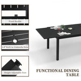 PIZZELLO 7 Pieces Outdoor Dining Set, 106" Aluminum Extendable Patio Dining Table w/ 6Pcs Stackable Patio Chairs, All Weather Outdoor Table and Chairs Sets for Backyard, Garden, Deck and Poolside PIZZELLO