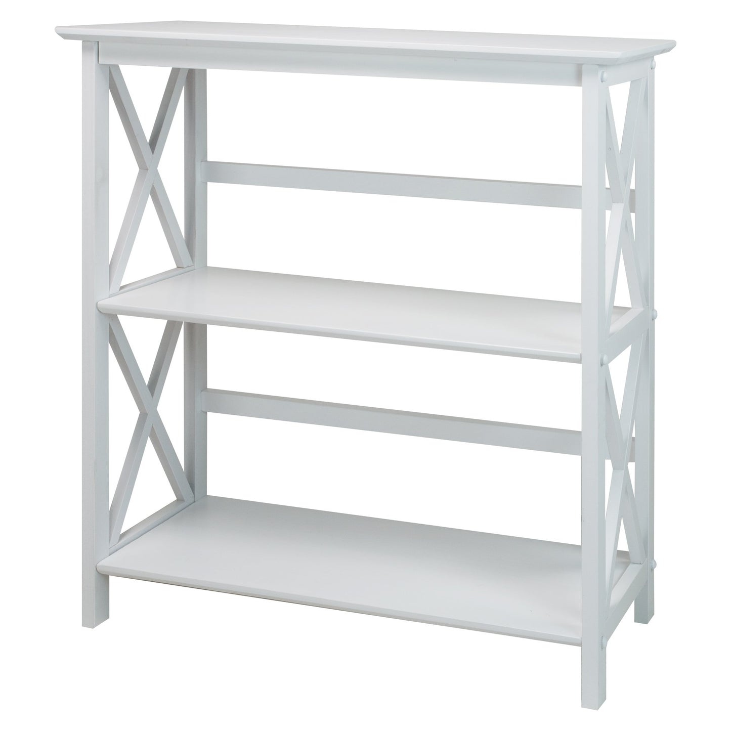 Casual Home 3-Shelf Montego Bookcase, White - WoodArtSupply