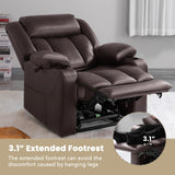 EONIX Dual Motor Oversized Power Lift Recliner Chair for Elderly, 400lbs Heavy Duty Leather Recliner with Massage and Heat, Big and Tall Lay Flat Lift Chair with Cup Holders, SLRY006063, Dark Brown EONIX