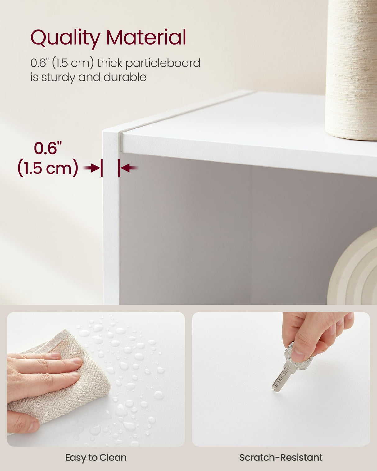 VASAGLE Custos Collection - Bookshelf, 3-Tier Bookcase, Book Shelf, Open Storage Shelf, 9.4 x 31.5 x 32 Inches, for Living Room, Home Office, Dinning Room, Cloud White ULBC173T14 VASAGLE