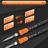 Soldering Iron Kit, 68W 12-in-1 Soldering Kit for Electronics LCD Soldering Tool Adjustable Temperature 392-932℉ Soldering Gun, with 5PCS Soldering Tips, Wire, Sponge, Stand, Flux, Pump and Paste K KERNOWO