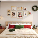 KINLINK 8x10 Picture Frames Natural Wood Frames with Acrylic Plexiglass for Pictures 4x6/5x7 with Mat or 8x10 without Mat, Tabletop and Wall Mounting Display, Set of 4 KINLINK