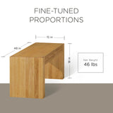 Maven Lane Zeno Contemporary Wooden Backless Bench Seating for Modern Dining, Kitchen Table, Entryway, Foyer, or Lobby in Weathered Natural Finish Maven Lane