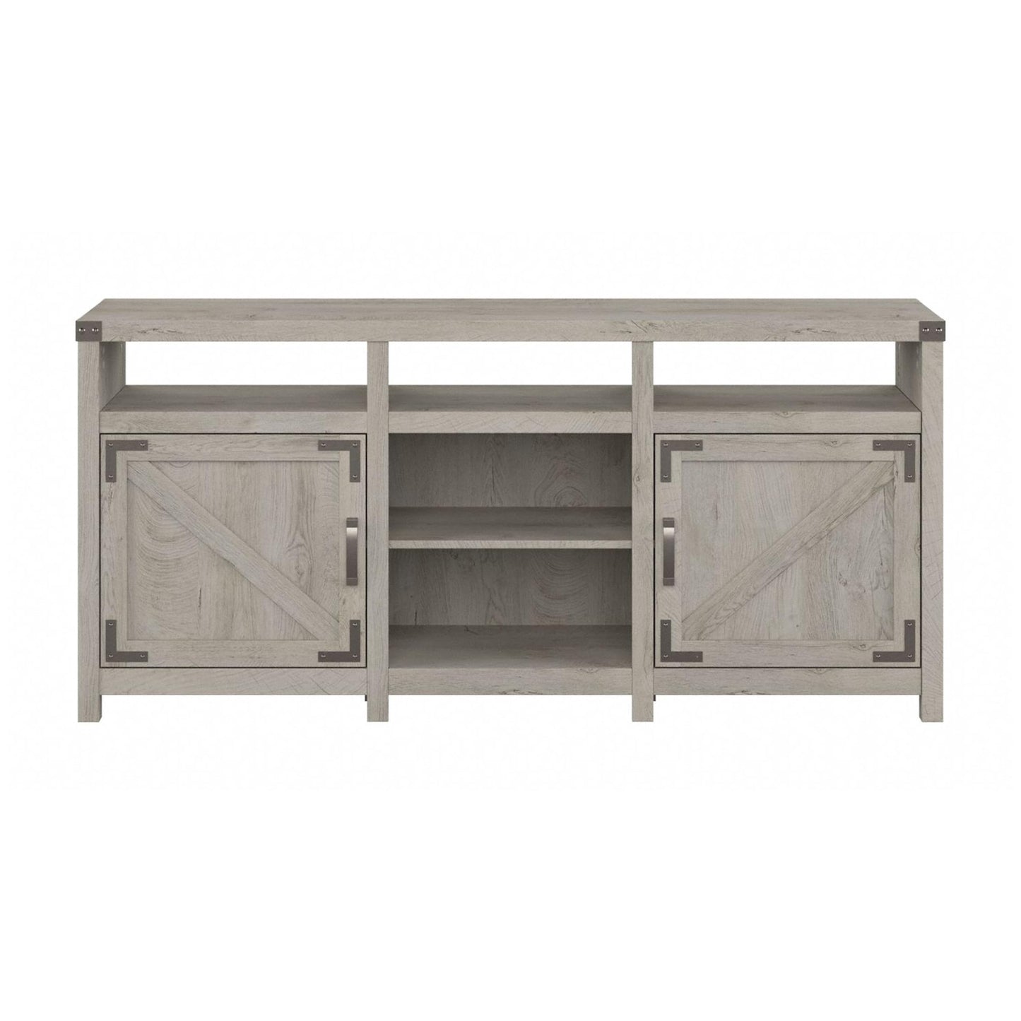 Bush Furniture Knoxville Farmhouse Stand for 75 Inch TV, Living Room Media Console with Storage, 65W, White