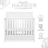 Dream On Me Harbor 4-in-1 Convertible Mini Crib in White, Greenguard Gold Certified Dream On Me