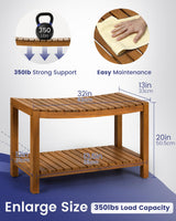 Upolana Teak Shower Bench, 32" Solid Wood Shower Stool for Inside Shower to Sit On, Wooden Bathroom Shower Seat Waterproof Upolana