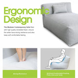 OPEAK Patio Furniture Set Bean Bag Lounge Chair Sectional Conversation Patio Set Daybed Furniture Outdoor Sofa Couch High Density Foam Filling Modern Comfy Couch (Light Gray), Lounge 01 OPEAK