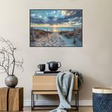 TOPMCYSG Beach Landscape Diamond Art Kits for Adults,Sunset Scenery 5D Diamond Painting Kits for Beginners,DIY Diamond Dots Round Full Drill Paint with Diamonds Pictures Gem Art Home Decor 16 x 12 in TOPMCYSG