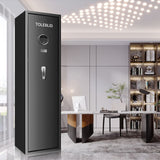 11-12 Large Biometric Gun Safes for Home Rifle and Pistols, Heavy Duty Anti-Theft Gun Safes for Rifles and Shotguns, Biometric Rifle Safe with Removable Gun Rack, LED Light and Pistol Pockets LIONSEN