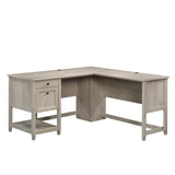 Sauder Edge Water L-Desk, L: 59.06" x W: 58.74" x H: 29.57", Chalked Chestnut finish Sauder