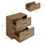 Vabches Farmhouse File Cabinet with 2 Drawers, Lateral Filing Cabinet Office File Cabinet with File Drawers, Wood Rustic Storage Cabinet File Organizer for Home Office, Living Room, Brown Vabches
