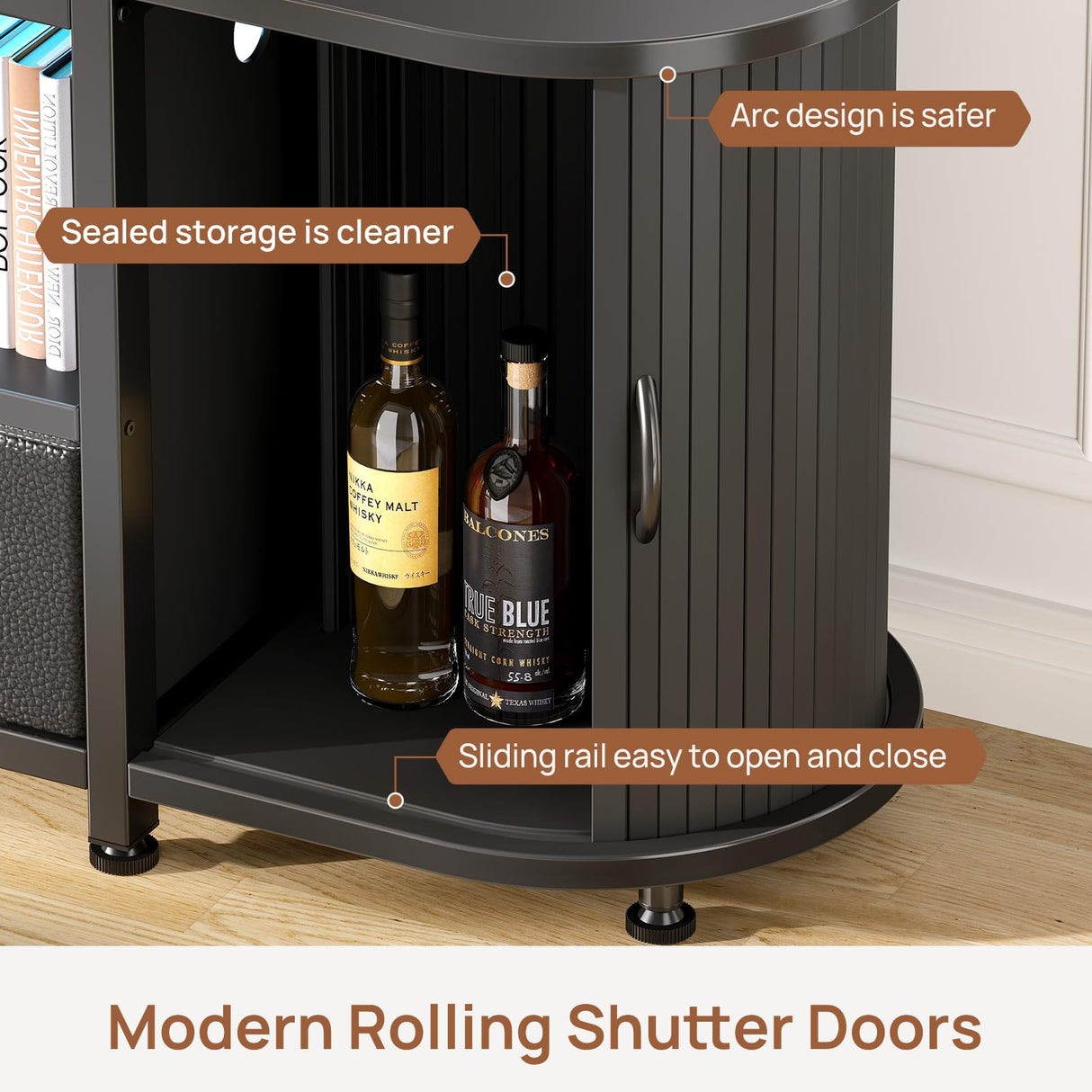 Rolanstar TV Stand for 55 60 inch TV, Entertainment Center with Power Outlet and LED, 2 Fabric Drawers TV Console with 2 Cabinet, Open Shelf, Sliding Door, Media Console for Bedroom/Living Room Rolanstar