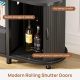 Rolanstar TV Stand for 55 60 inch TV, Entertainment Center with Power Outlet and LED, 2 Fabric Drawers TV Console with 2 Cabinet, Open Shelf, Sliding Door, Media Console for Bedroom/Living Room Rolanstar