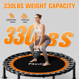 40"/48" Foldable Mini Trampoline Load 450lbs,Portable Exercise Rebounder Trampoline with Adjustable Foam Handle,Fitness Trampoline for Adults and Kids (40 inch Without handrail) FitinOne