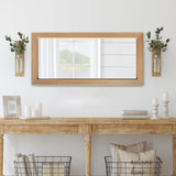 DAOYIJIAJU Large Wooden Framed Wall Mirror, Rustic Natural Wood Hanging Mirror, Farmhouse Wall Mirror for Bathroom Vanity Bedroom Living Room, Vertical or Horizontal Hanging, 47" x 22" DAOYIJIAJU